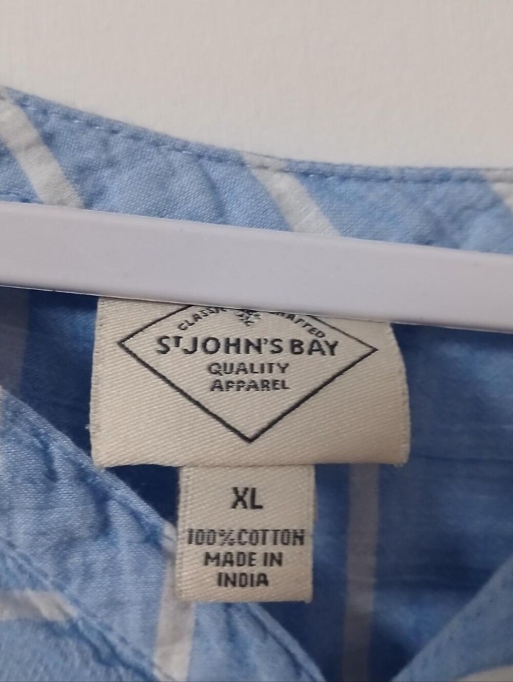 Light Blue Striped St John's Bay Blouse - Picture 2 of 2